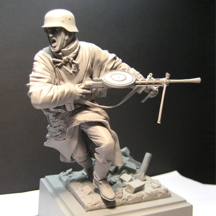 

1/16 Resin Figure Building Kit MG Gunner in combat