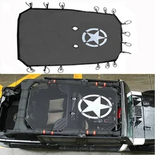Для 2007- Jeep Wrangler JK 4 двери козырек от солнца Eclipse верхняя крышка Star крыши сетки обеспечивает защиту от ультрафиолетового излучения крышка