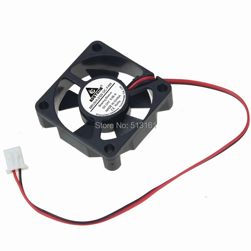 

2Pcs Mini Small DC Cooler Cooling Fan 24V 35mm x 35mm x 10mm 3510s 2Pin 5 Blades