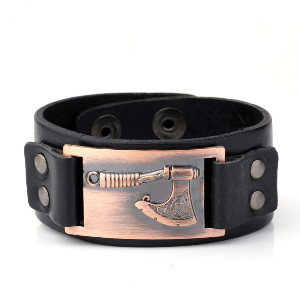 Pulseira Masculina античный медный топор славянский ремешок уплотнение Викинг Панк