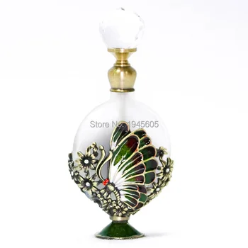 

8ml Vintage Metal Butterfly Perfume Bottle Empty Glass Refillable Attar Oil Decoration Gift#81015/81016
