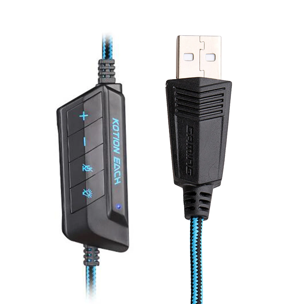 KOTION EACH G9000 USB 7,1 версия объемного звука Игровые наушники Компьютерная гарнитура светящиеся наушники PC повязка на голову с микрофоном