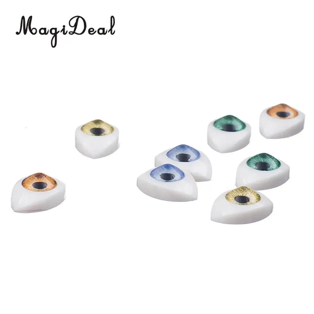 MagiDeal High Quality 8Pcs 4 Color Oval Hollow Back Plastic Eyes for Animal Dog Doll Mask Children DIY Craft 7mm