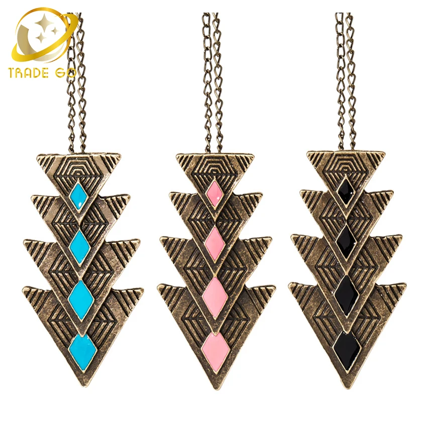 

vintage triangle pendant neklace women fashion jewelry long sweater chain statement necklace maxi collier bijoux gargantilla