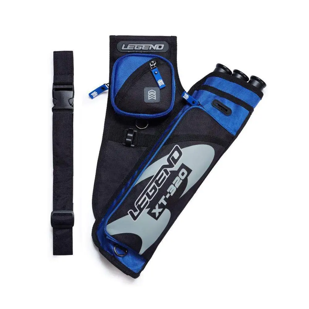 

Legend Archery Hip Target Quiver 3-Tube Multi-Pocket Arrow Holder Lightweight and Functional XT320