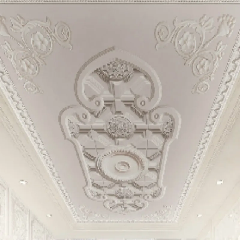 European custom wallpaper carved plaster ceiling imitation modern minimalist bedroom ceiling 3D stereo roof wallpaper picture