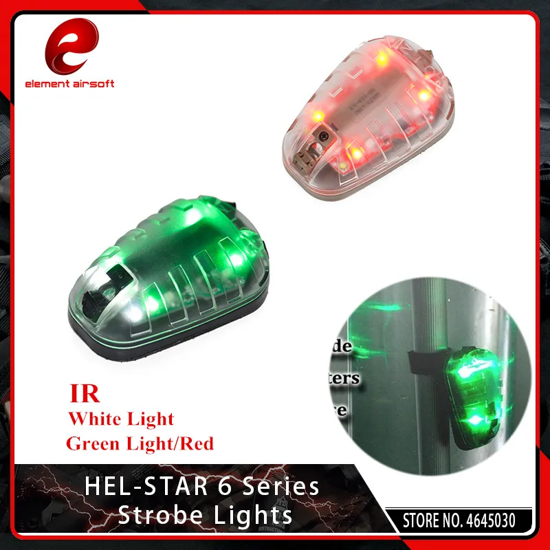 Element Airsoft Гел звезда 6 сигнала зеленый и ИК или Red & светильник с лента липучка Magic Tape