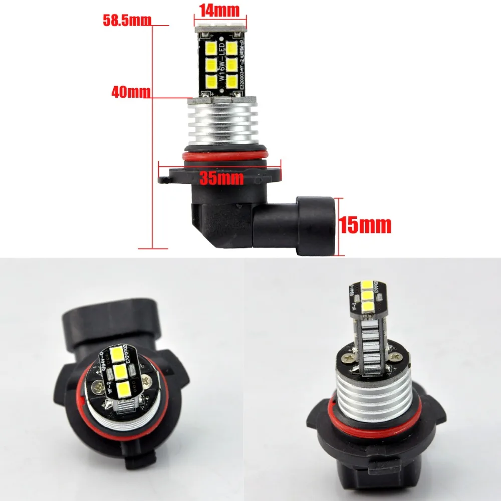 AutoEC 2 шт. 9006 hb4 15SMD 2835 Светодиодный лампы Противотуманные фары дневного света Авто фара# LI21