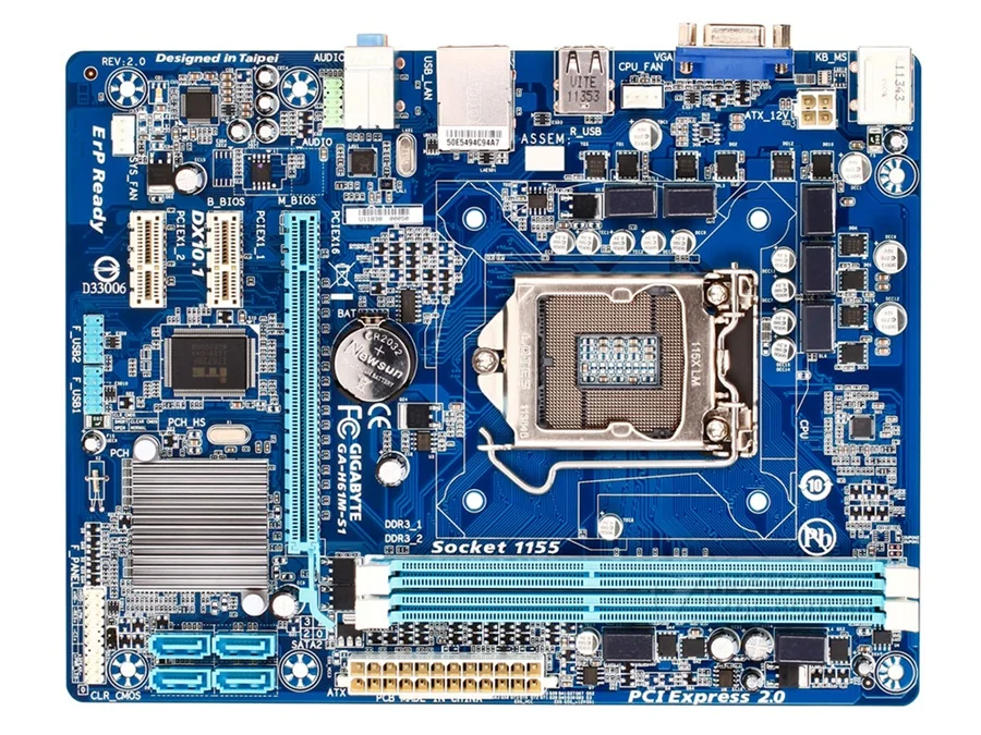 Gigabyte GA-H61M-S1 оригинальная материнская плата LGA 1155 DDR3 H61M-S1 16 Гб Поддержка I3 I5 I7 H61 рабочего Материнская плата