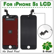 No dead pixel! 10 PCS/LOT LCD for iPhone 5S display with touch screen digitizer assembly screen replacement Free DHL Ship