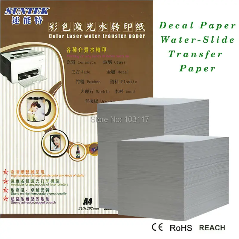 900 Sheets A4 White Water Transfer Paper For Laser Printer Dark