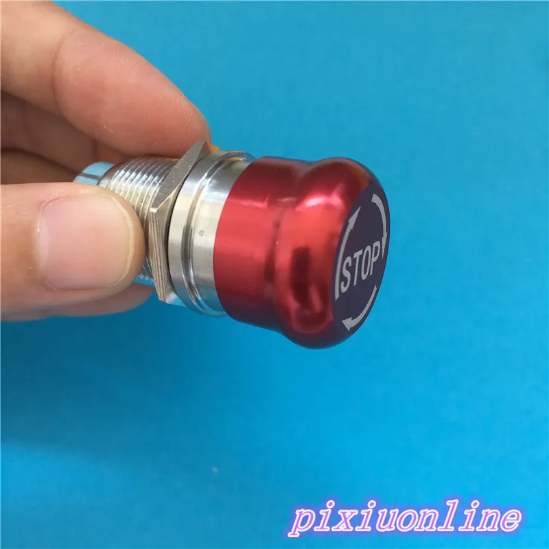 1PCS YT1075Y 19mm Metal Manual Scram Switch Emergency Stop Switch