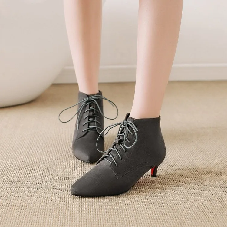 

Big Size 11 12 13 14 15 16 17 Fine-heeled, low-heeled, pointed Martin boots and boots in front of ground velvet