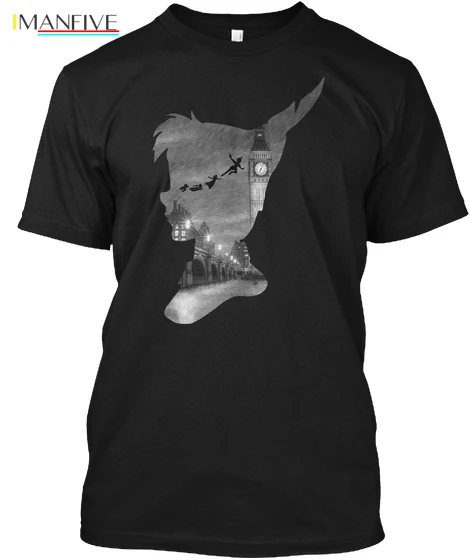 

Peter Pan Over London T- Popular Tagless Tee T-Shirt Streetwear harajuku Print Cotton funny men t shirts
