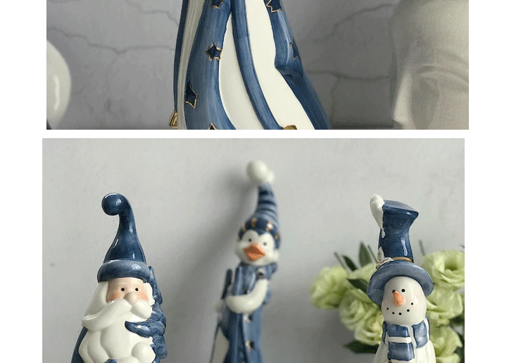 Американская Рождественская серия керамический мультяшный снеговик украшение дома украшения детский подарок на день рождения