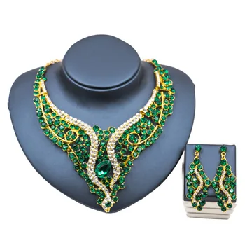 

lan palace african beads jewelry set for wedding nigerian jewelry set for women necklace and earrings six colors free shipping