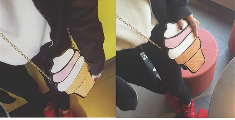 Женская сумка с рисунком капкейка мороженого, сумки через плечо для женщин, кожаная сумка через плечо, женские роскошные сумки от известного бренда, дизайнерские сумки