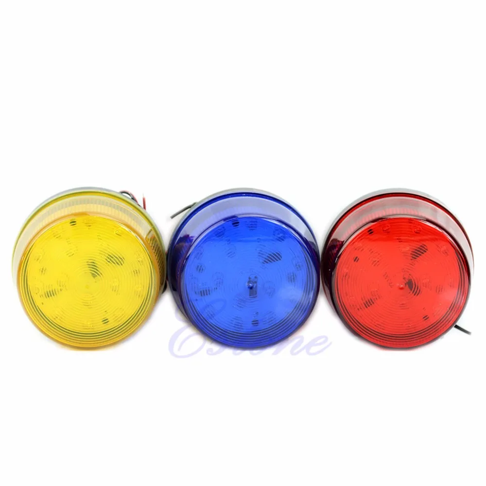 LED 12V Security Alarm Strobe Signal Warning Red Yellow Blue Flashing Light L057 New hotin