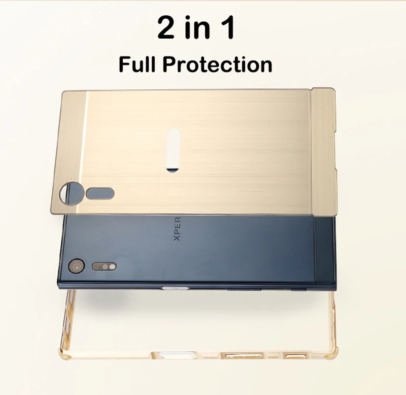 Металлический бампер Роскошные задняя крышка для Sony Xperia XZS двойной g8232 F5321 случае