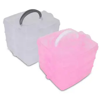 

Plastic Detachable 3 Layers Nail Art Tools Storage Box Jewelry Organizer Container Showing Shelf