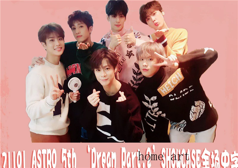 Astro kpop плакат стены наклейки украшения дома высококачественный рисунок белая мелованная бумага Home art бренд - Цвет: Тёмно-синий