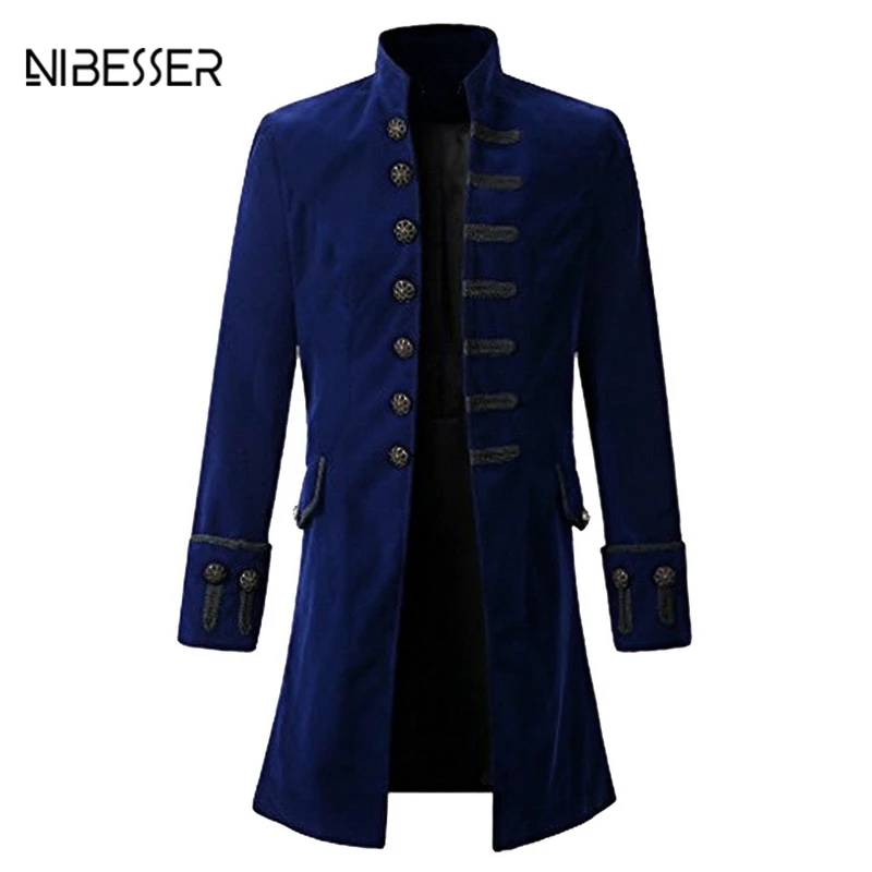 Aliexpress.com : Buy NIBESSER Trim Steampunk Jacket Men Vintage Plus ...
