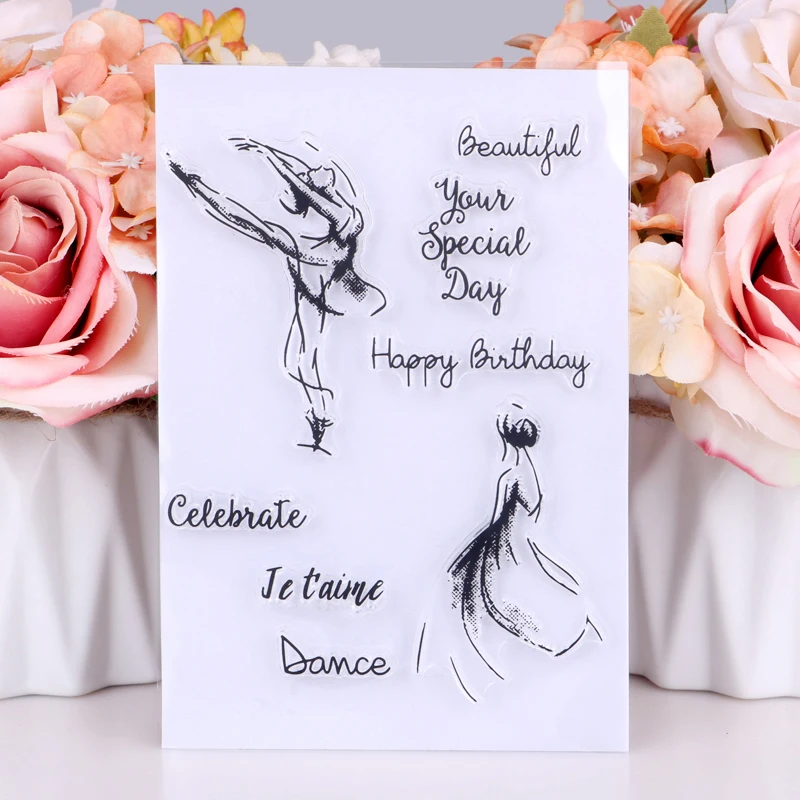 

Dancing/Birthday Transparent Clear Stampr DIY Scrapbooking Photo Album Decorative Paper Card Crafts Handmade Gift