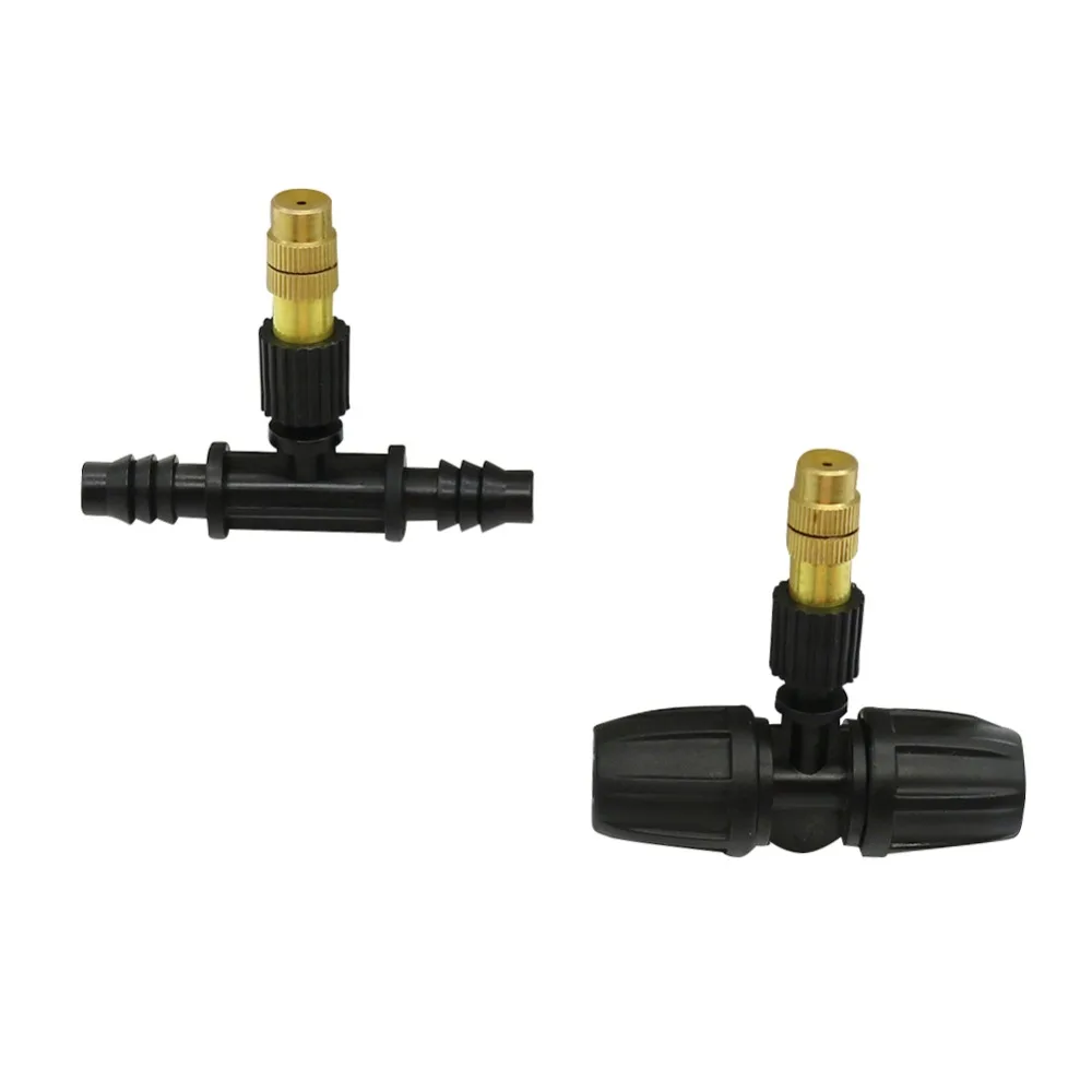 

Garden Brass Atomized nozzle with 8mm hose connector Greenhouse Fruit tree Mist cooling Humidifying sprayer 5 Pcs