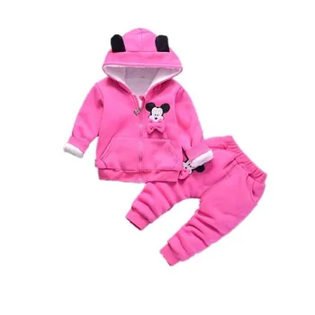 

Fashion Children Girls Clothes Autumn Winter Baby Cartoon Thicken Hoodies Pants 2Pcs/Sets Toddler Velvet Clothing Kids Tracksuit