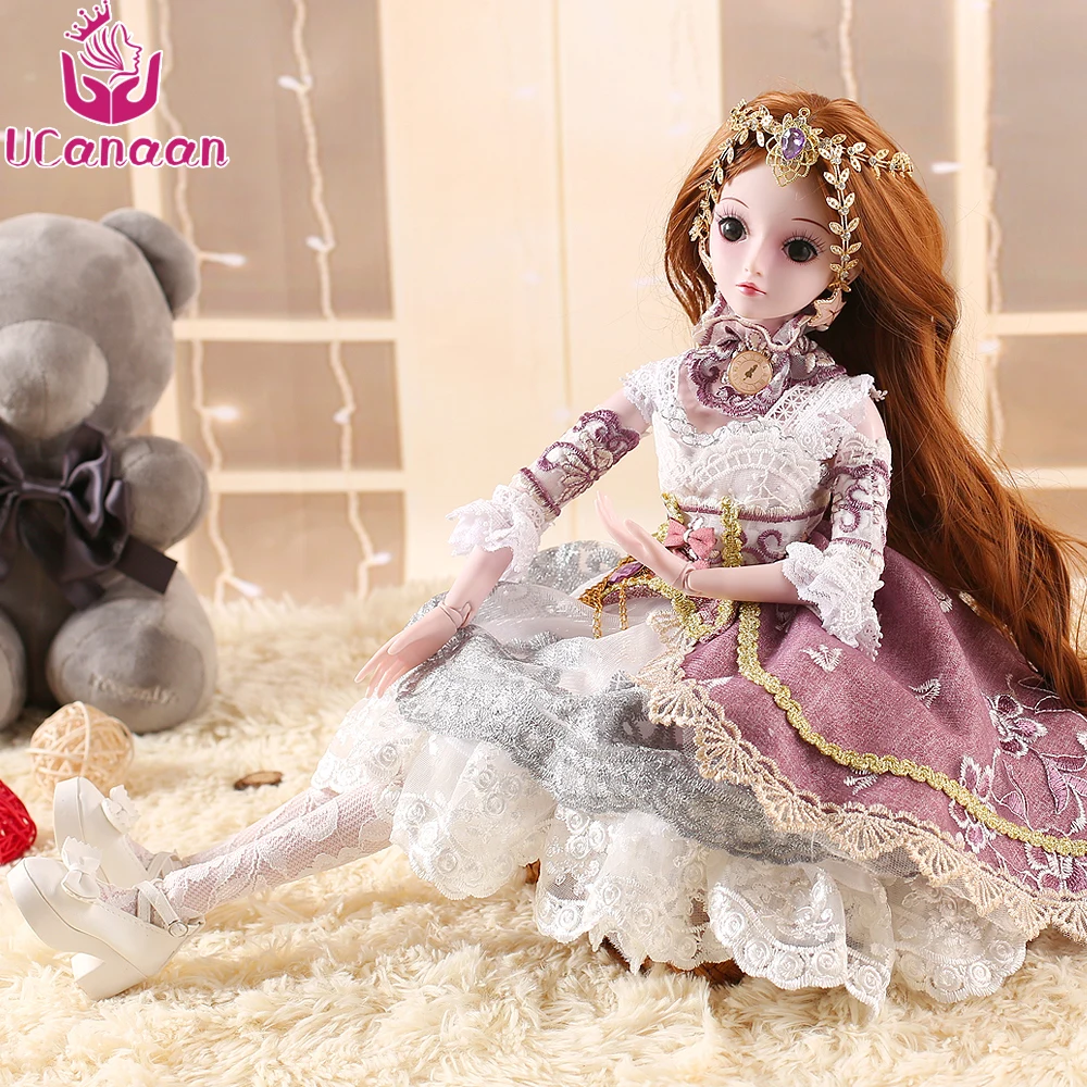 

UCanaan Limited Collection BJD Doll 60CM 19 Ball Joints SD Dolls With Outfit Elegant Dress Shoes Wigs Free Makeup Girls DIY Toys