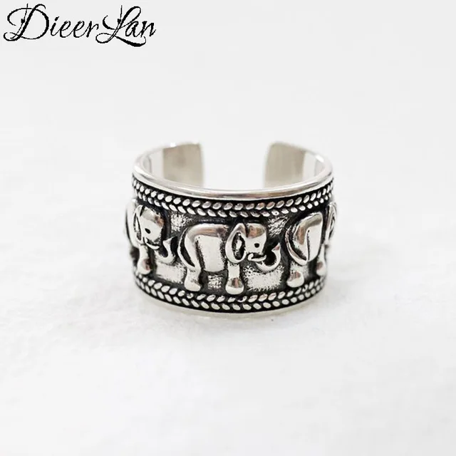 Индивидуальные богемные винтажные 925 пробы серебряные большие кольца для женщин панк ретро открытые регулируемые античные женские кольца - Цвет основного камня: Ring