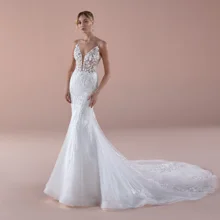 Eslieb Свадебные платья Русалочки 3d цветок с хрустальным кружевом свадебное платье Vestido de Noliva