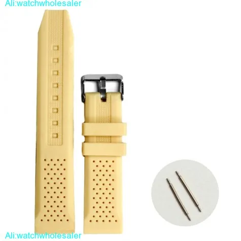 20mm Beige Color Silicone Jelly Rubber Ladies Men Watch Band Straps WB1051U20JB