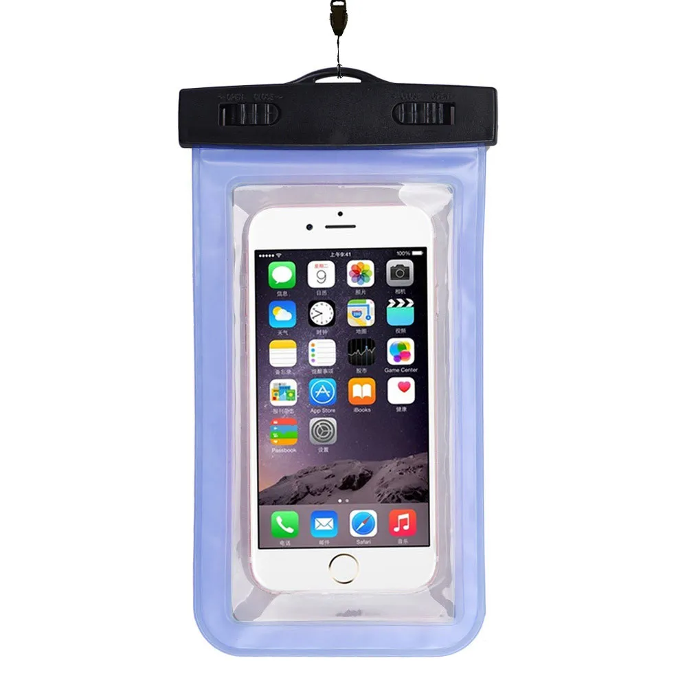 

Universal Waterproof Swimming Portable Durable Mobile Phone Pouch For iPhone 6/6 Plus Cell Phones Blue #Y15