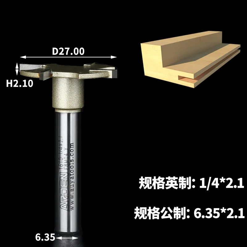 1 шт. 1/4 1/2 4-крылья долбежные фрезы Arden фрезы Т-образное гнездо пазов резак Деревообрабатывающий инструмент Фрезы для контурной обработки для обработки дерева - Длина режущей кромки: 11610074