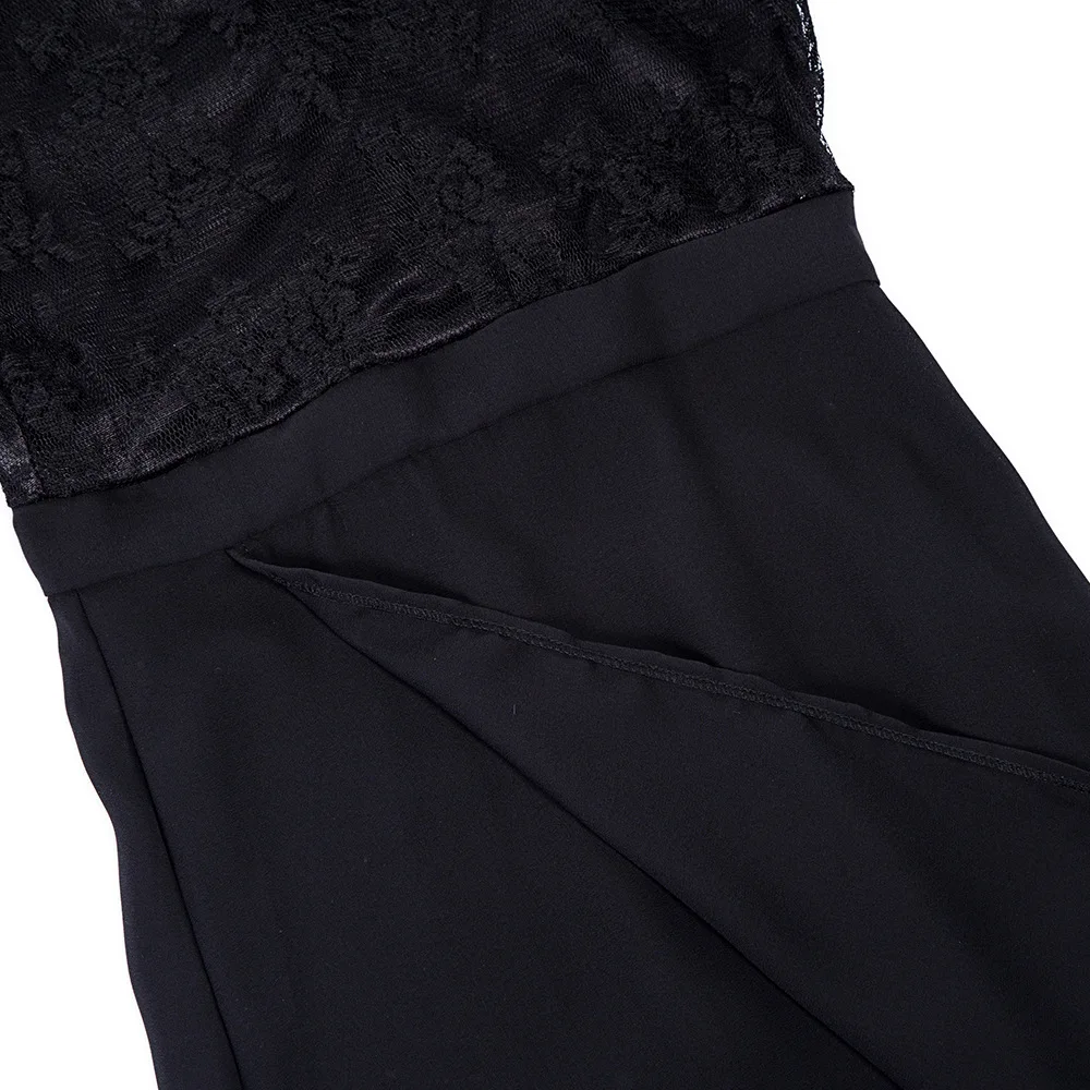 Черные кружевные вечерние платья с длинным рукавом, v-образный вырез, высокий разрез, официальное платье, сексуальное, иллюзионное шифоновое платье, женские вечерние платья