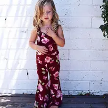 Дети девушки летом цветок в целом комбинезон наряд цельнокроеная одежда