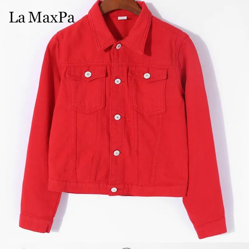 New 2018 Autumn Winter Women's Denim Jackets Vintage Casual White Black Coat Female Short Slim Jean Jacket Women Basic Coat
