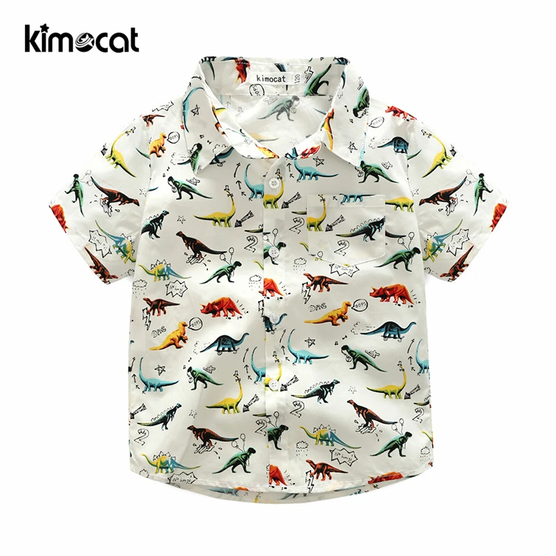 Весенне-осенняя одежда Kimocat для маленьких мальчиков рубашки с длинным рукавом