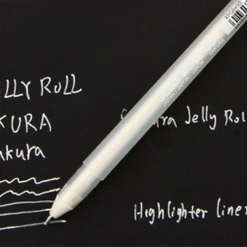 Белые чернила, 0,8 мм, гелевая ручка, унисекс, ручка, подарок для детей, канцелярские принадлежности, офисные принадлежности для обучения, школьные принадлежности