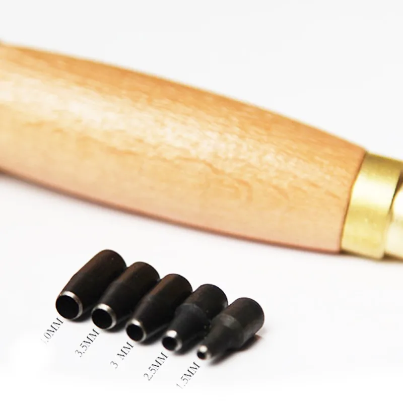 

6 Pieces Automatic Belts Punch Replaceable Long Mute Rotary Punching Leather Punchers Craft Tools