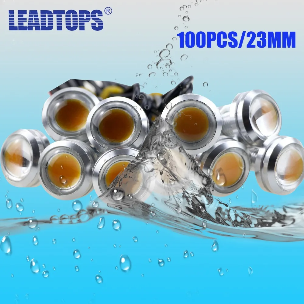 LEADTOPS 10-pack DIY 12V Ultra thin Fog Tail Eagle Eye Car Daytime Running Lights Ice blue light, Silver