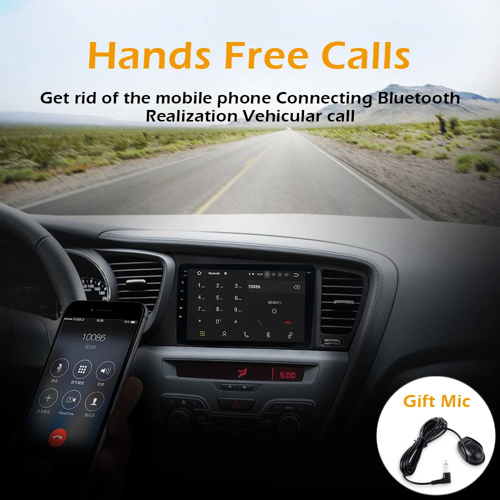 Perfect 8" HD Digital Screen Built-in GPS Android 9.0  1 din Car Multimedia for Kia K5 Optima Navi 2011 2012 2013 with 4G RAM 32G ROM 3