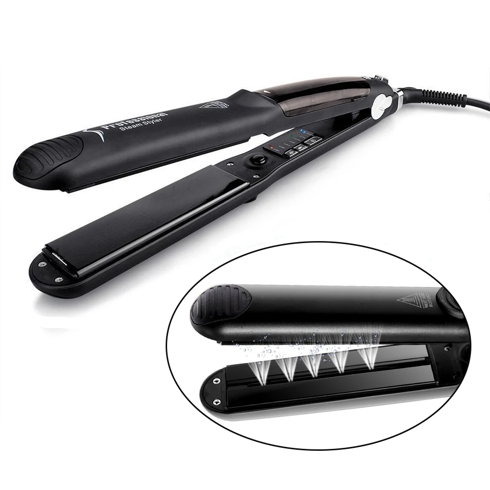 

Professional Steam Hair Straightener Flat Iron Injection Painting 450F Straightening Irons Hair Care Styling Tools Steam Styler