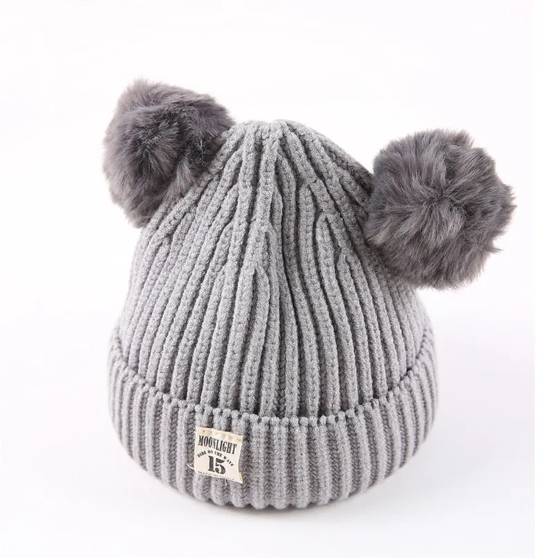 Headwear Baby hats for girls Baby newborn hats Boys Girls Cap Cotton Knitted Ball Warm Children Hats czapki dla dzieci #4S4 (8)