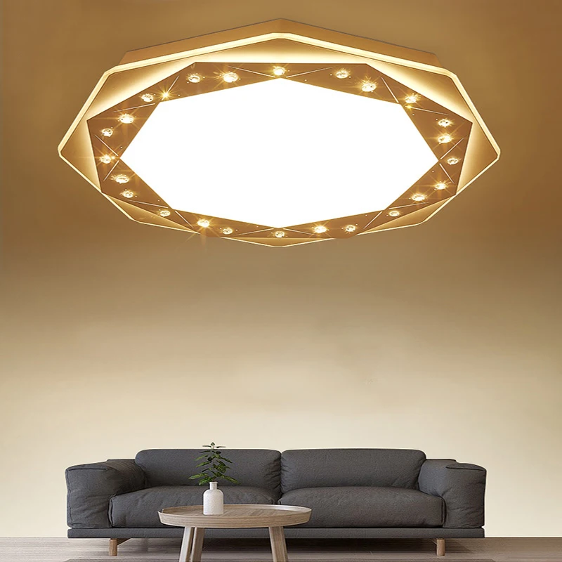 

Modern Crystal Remote control living room bedroom modern led ceiling lights luminarias para sala dimming led ceiling lamp