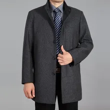 Wool Winter Men’s Woolen Coat Single Breasted Men Fur Collar Wool Jackets And Coats Overcoat Casual Warm Snow Coats
