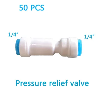 

50 PCS Water Pressure Relief Valve Pressure Reducing Regulator 1/4"OD Hose Straight Quick Connection RO Reverse Osmosis System
