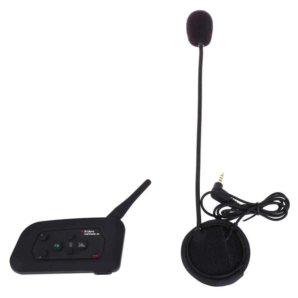 

Waterproof 1200M V4 BT Multi Interphone FM Bluetooth Intercom Motorcycle Headphone Helmet Handsfree Headset Communicator 4 Rider