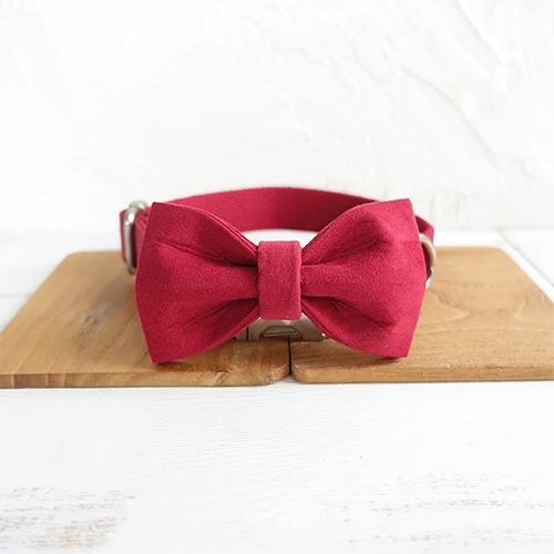 Dog Collar Bow Tie MUTTCO красивый самодизайнерский ошейник для собак с галстуком-бабочкой Вишенка уникальные Чихуахуа ошейники и поводки для собак набор 5 размеров UDC020 - Цвет: Dog Collar Bow Tie